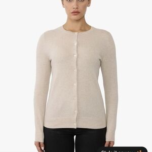 Jenny Liu Cashmere Cardigan Oatmeal